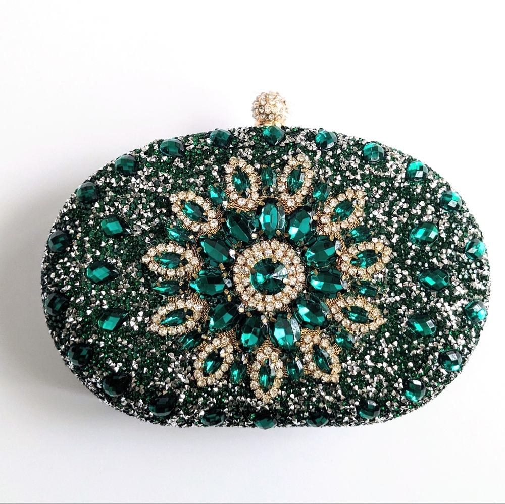 Emerald Green Crystal Clutch/Crossbody